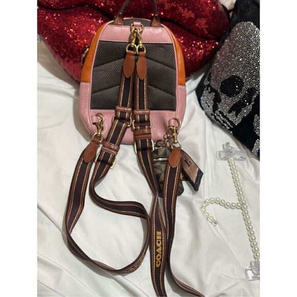 Coach charter 18 color block Backpack minibag shoulder